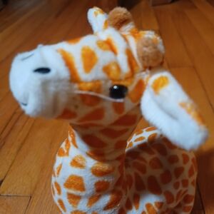 Plush Giraffe Toy - Orange and White